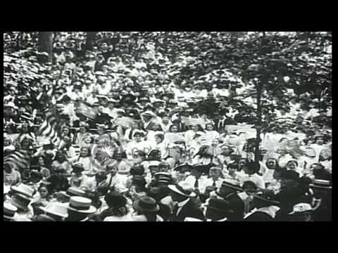 Sarah Bernhardt at a Liberty Loan Drive during World War I HD Stock Footage