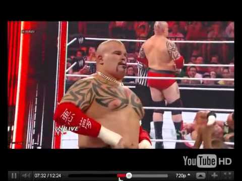 Lord Tensai vs Alex Riley - Raw 4/2/12 - WrestleSlapTeddy