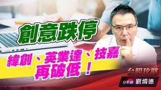 創意跌停，緯創、英業達、技嘉再破低！｜台股攻略｜劉烱德 (圖)