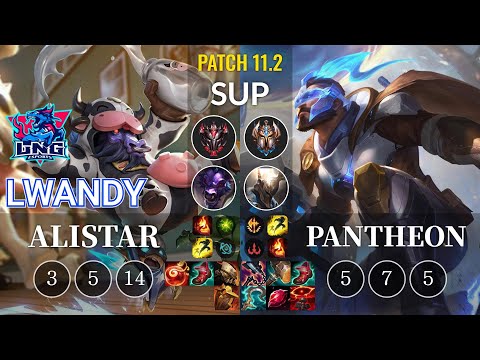 LNG lwandy Alistar vs Pantheon Sup - KR Patch 11.2
