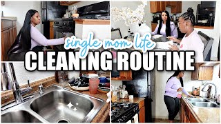 SINGLE MOM LIFE CLEANING ROUTINE 2024 | HOMESCHOOL MOM | CLEANING MOTIVATION