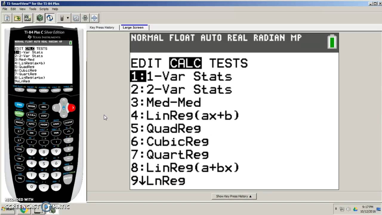 TI-83/84 Scatterplot and Correlation Coefficient