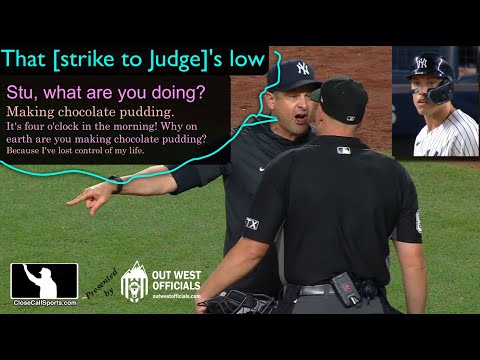 Ejection 086 - Aaron Boone Tossed After Ump Stu's Series of Low Strike Calls to Judge