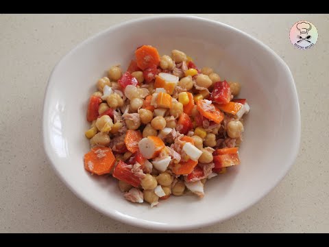 CÓMO HACER ENSALADA DE GARBANZOS, ¡¡Muy fácil y fresquita!!