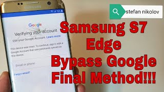 Final Solution!!! Samsung S7 Edge SM-G935F. Remove Google Account. Bypass FRP.
