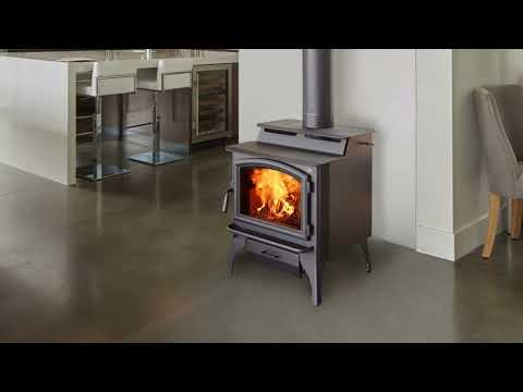 Lopi Endeavor Wood Stove Install Burning Footage Video