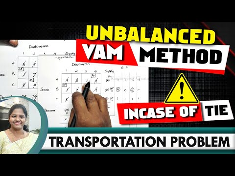 Unbalanced | VAM | Vogel's Approximation Method Incase of Tie | Transportation Problem | Kauserwise