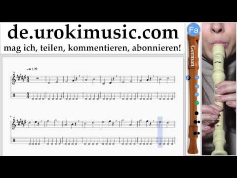 Blockflötenunterricht G. Michael Jackson - Beat It Noten Lernen Teil#1 um-i995