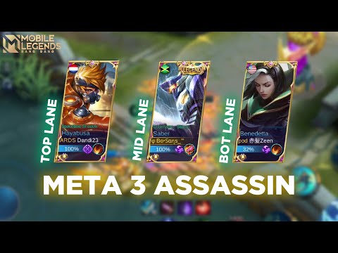 NEW META 3 ASSASSIN | ONE SHOT ONE KILL | BEST COMBO SABER  -  MLBB