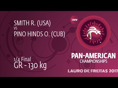 1/4 GR - 130 kg: O. PINO HINDS (CUB) df. R. SMITH (USA), 4-0