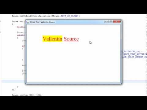 Java Tutorial Drawing Styled Text