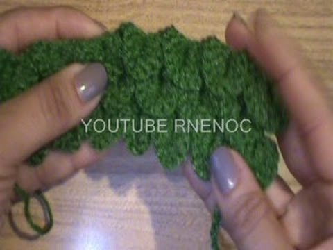 1 de 2: cómo tejer punto escama. Cocodrilo a ganchillo
