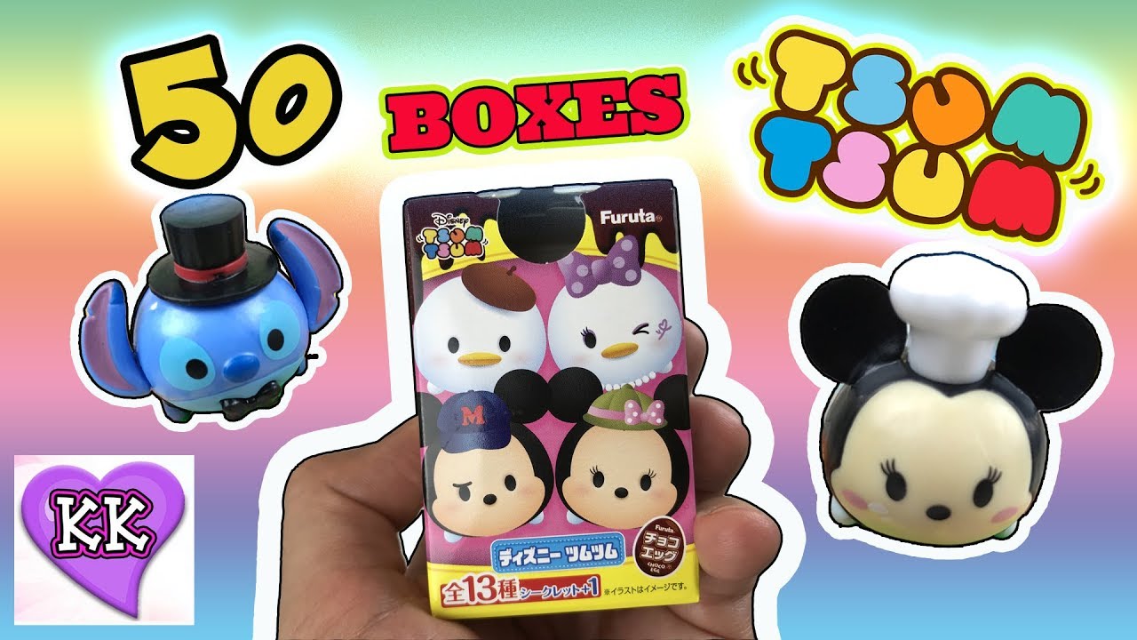 Disney Tsum Tsum Furuta Chocolate Eggs unboxing with KK