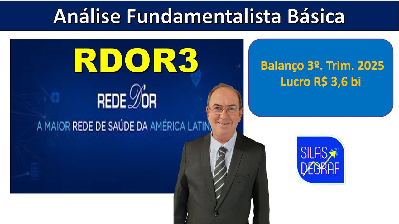 RDOR3 - REDE D'OR SÃO LUIZ S/A. ANÁLISE FUNDAMENTALISTA BÁSICA. PROF. SILAS DEGRAF. 3o. TRIM. 2025