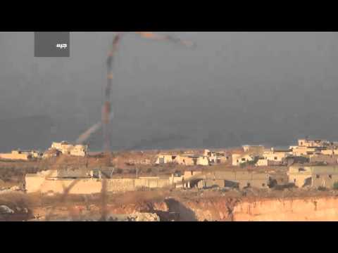 استهداف نقاط قوات النظام في تلة البريج بواسطة مدفع محلي الصنع من قبل جيش الإسلام