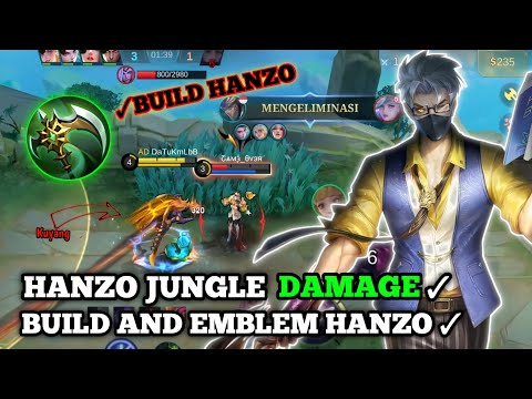 BEST BUILD HANZO JUNGLE DAMAGE TERSAKIT 2026, EMBLEM HANZO MLBB