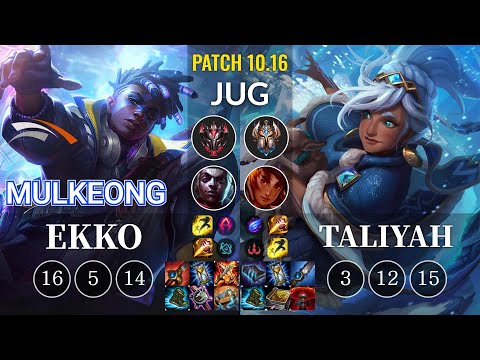 HLE Mulkeong Ekko vs Taliyah Jungle - KR Patch 10.16