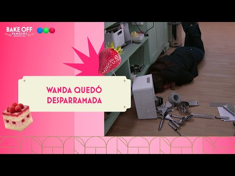 Wanda Nara gave Damián de Santo a scare and ended up sprawled on the floor - Celebrity Bake Off