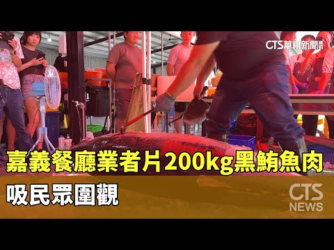 嘉義餐廳業者片200kg黑鮪魚肉　吸民眾圍觀