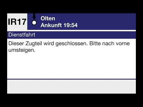 BLS Fixansage • Dienstfahrt • Zugteil wird geschlossen