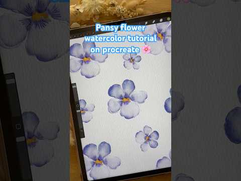 Flower tutorial watercolor procreate #procreate #procreatebrushes #watercolor #procreatewatercolor