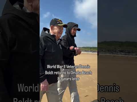 World War II Veteran Dennis Boldt returns to Omaha Beach 80 years after landed on D-Day, June 6.