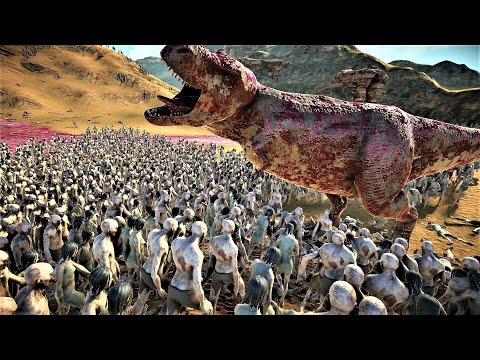 Can 1.000 T-Rex Eats 100.000 Demon Zombies ?  T-REX vs ZOMBIES - Ultimate Epic Battle Simulator 2