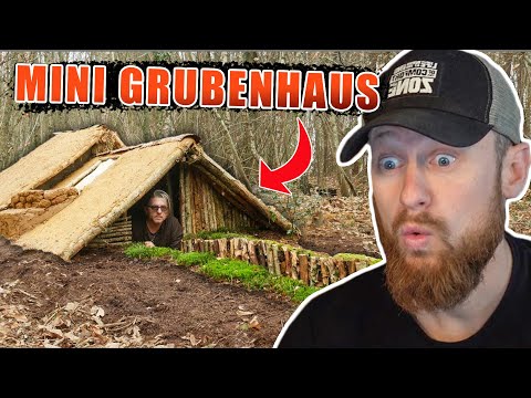 Mini GRUBENHAUS als SURVIVAL SHELTER mit FEUERSTELLE | Fritz Meinecke reagiert