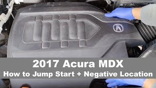 2017 Acura MDX: How to jump start + Location of negative (ground) engine hanger+Remove engine cover