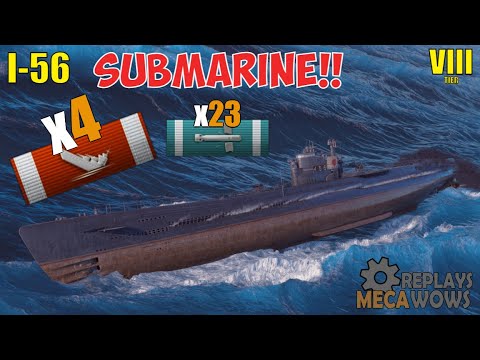 SUBMARINE I-56 4 Kills & 206k Damage | World of Warships Gameplay