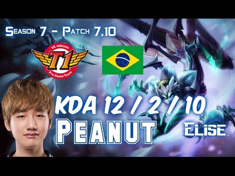 SKT T1 Peanut ELISE vs SKARNER Jungle - Patch 7.10 BR Ranked