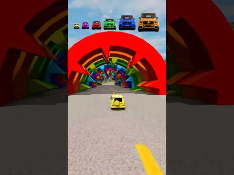 Big & Small Cars vs Crushing Tunnel