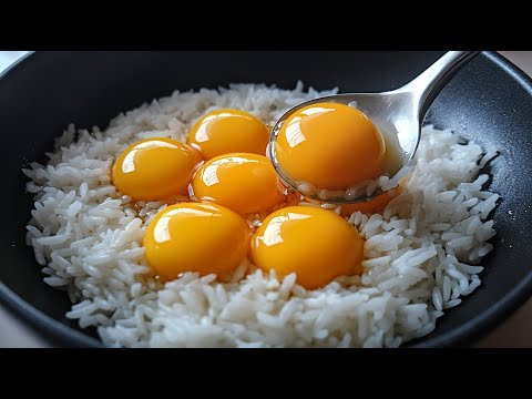My husband asks for this recipe every day! Rice with eggs!