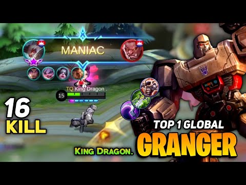 MANIAC! Granger Perfect Gameplay [ Top 1 Global Granger Best Build 2021 ] By King Dragon - MLBB