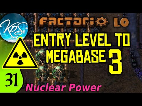 Factorio 1.0 Entry Level to Megabase 3, Ep 31: NUCLEAR POWER  & POWER ARMOR - Guide, Tutorial