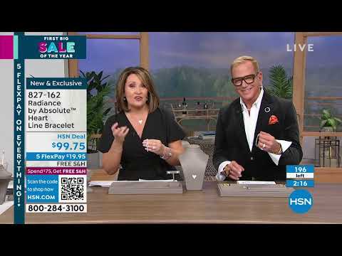 Radiance by Absolute Simulated Diamond Heart Line Bracel...