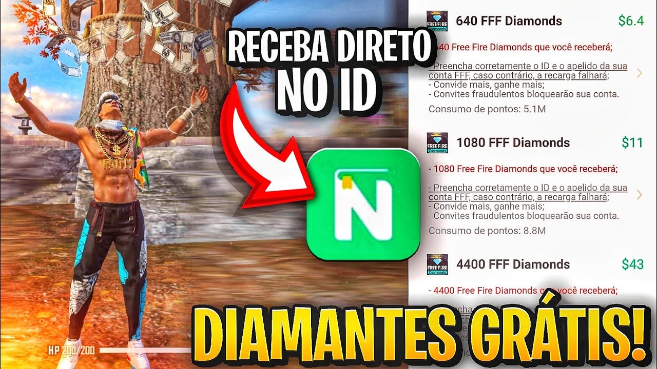 Novelah! Como Ganhar Diamantes no Free Fire Pelo ID | Diamantes de GRAÇA no Free Fire