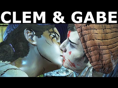 Clem Kisses Gabe, Hugs & Holds Hands With Gabe - All Options - The Walking Dead Episode 5