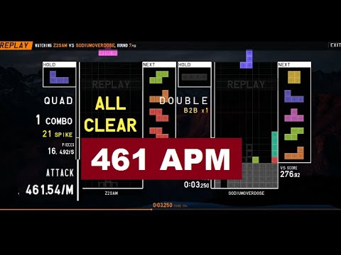 [TETR.IO]  461APM PEAK - z2sam vs SodiumOverdose