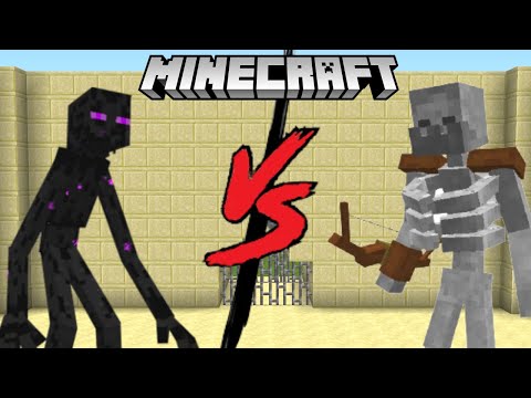 Minecraft Mutant Enderman Army VS Mutant Skeleton Army (Minecraft Mob Battle)