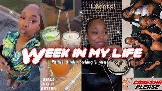 WEEK IN MY LIFE| GIRLS NIGHT SLEEPOVER , TRYING NEW BAR DRINKS + HAIR & MORE !