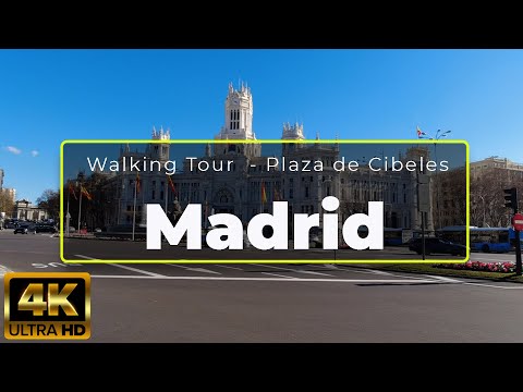Madrid | Walking tour in January 2022 | Plaza de Cibeles | Spain | 4K | UHD