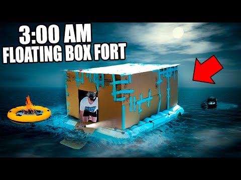 3:00 AM FLOATING BOX FORT CHALLENGE!! 😱 (EXTREMELY SCARY) Video