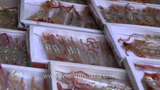 Colourful 'rakhis' for sale at Green Park Market, Delhi