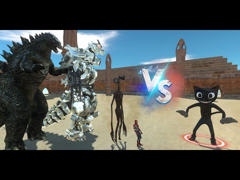 Cartoon Cat VS Spiderman, Sirenhead,  Godzilla gameplay | Animal Revolt Battle Simulator