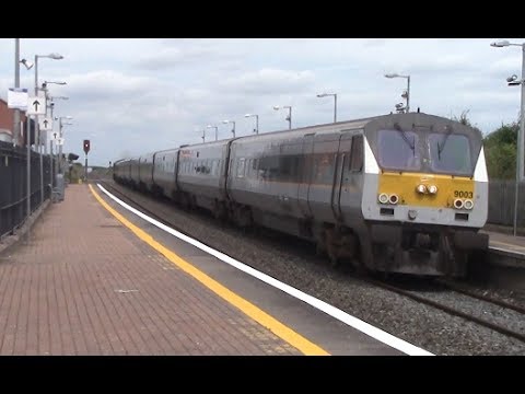 Irish Rail 201 loco 206 + Mark 3 9608 + De Dietrich 9003 passes Gormanston