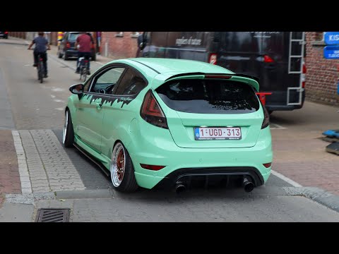 Tuner cars leaving a Carshow with speedbump | Green Paradise 2022