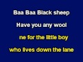 Baa Baa Black Sheep, Karaoke Video with lyrics, Instrumental Version