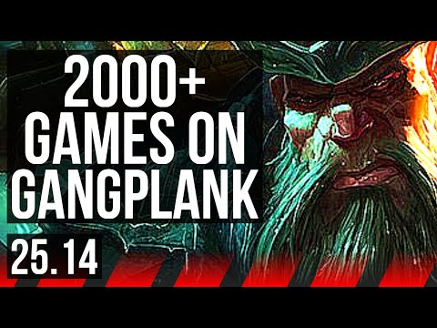 GANGPLANK vs GAREN (TOP) | 2000+ games | KR Grandmaster | 25.14