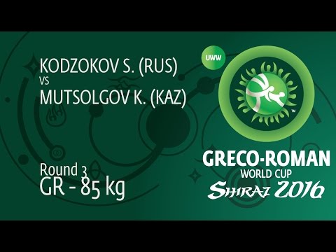 Round 3 GR - 85 kg: S. KODZOKOV (RUS) df. K. MUTSOLGOV (KAZ), 5-0